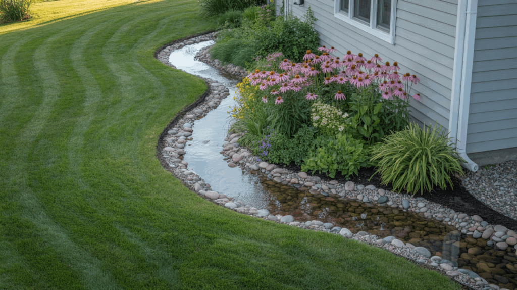 backyard drainage solutions landscape